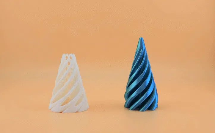 Two spiral cones